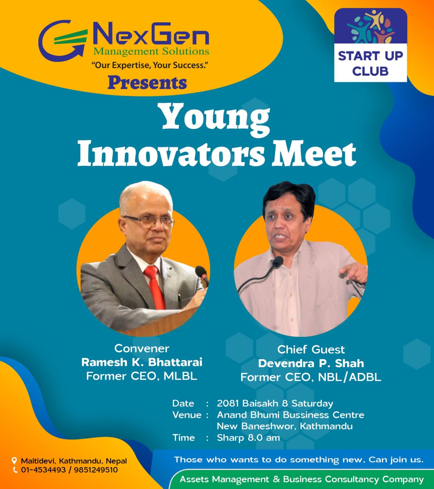 नेक्सजेन  म्यानेजमेन्टले बैशाख ८ गते युवा नव प्रबर्द्धकहरूको भेला गर्ने